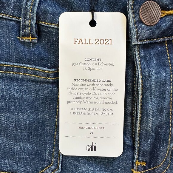 NWT cabi Driver's Seat Patch Pocket Trouser Jeans in Trader Wash - Size 4R - Picture 11 of 13